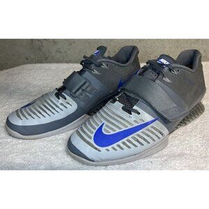 Nike Romaleos 3 Men Size 8 852933-001 Cool Grey Racer Blue Weightlifting Shoes
